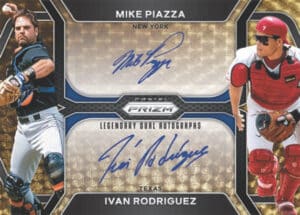 2024 Panini Prizm Baseball Cards Legendary Dual Autos Gold Vinyl Piazza Rodriguez